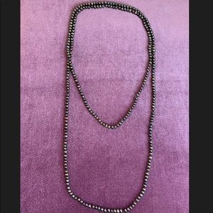Small bead Charcoal/Black mother Pearl necklace